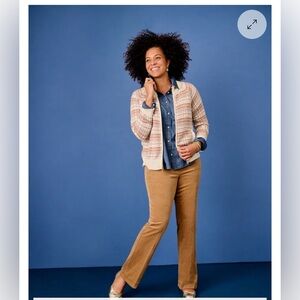 Talbots High Rise Tan Corduroy Pants Straight Leg 14